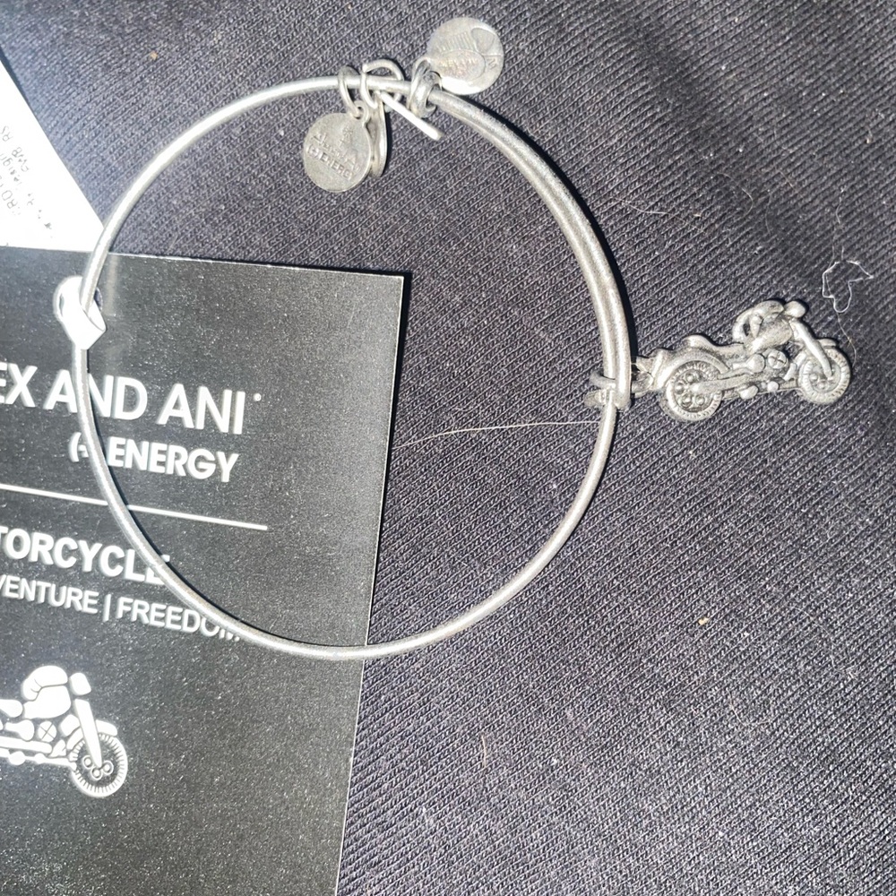 Alex and Ani Motorcycle Silver Tone Bracelet with Tag and Card Brand New